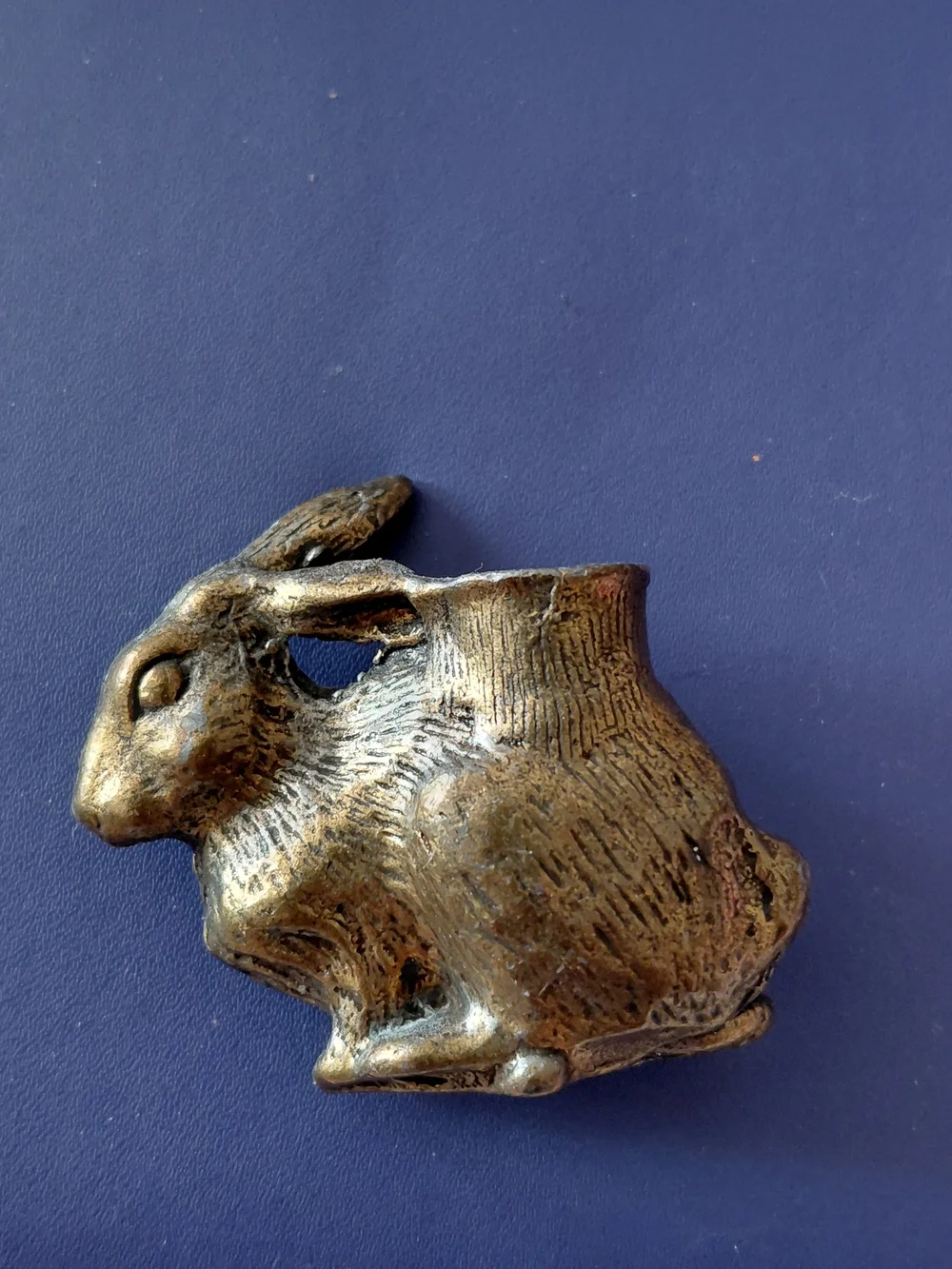 Brass Rabbit Figurine  - Decorative Small Pet Accent